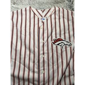 Vtg Majestic NFL Denver Broncos Men's Large Baseball Jersey Shirt Made in USA